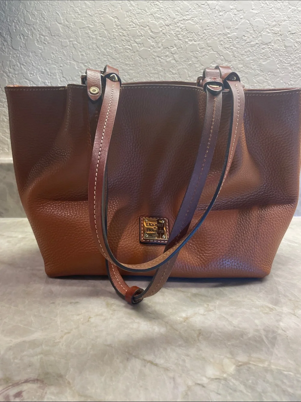 Dooney & Bourke Chestnut Brown Pebble Leather Tote